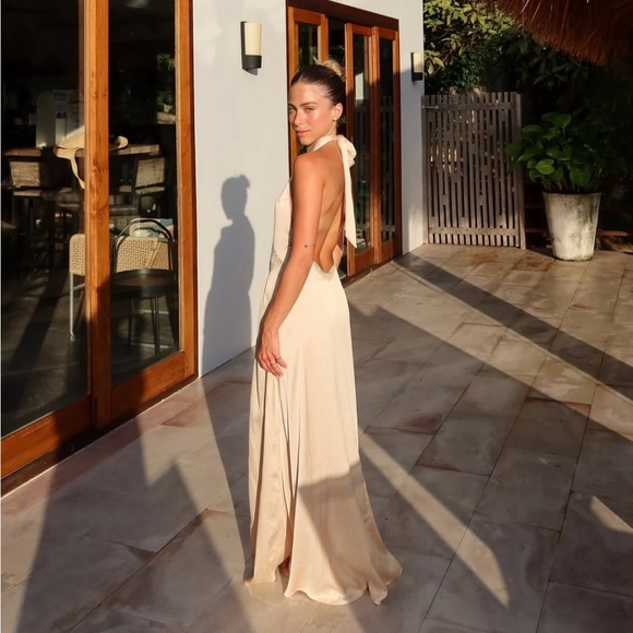 🆕(NWT) ZARA **VIRAL** Embroidered & Sequin Satin Midi/Maxi Dress. Size MEDIUM - Picture 4 of 16